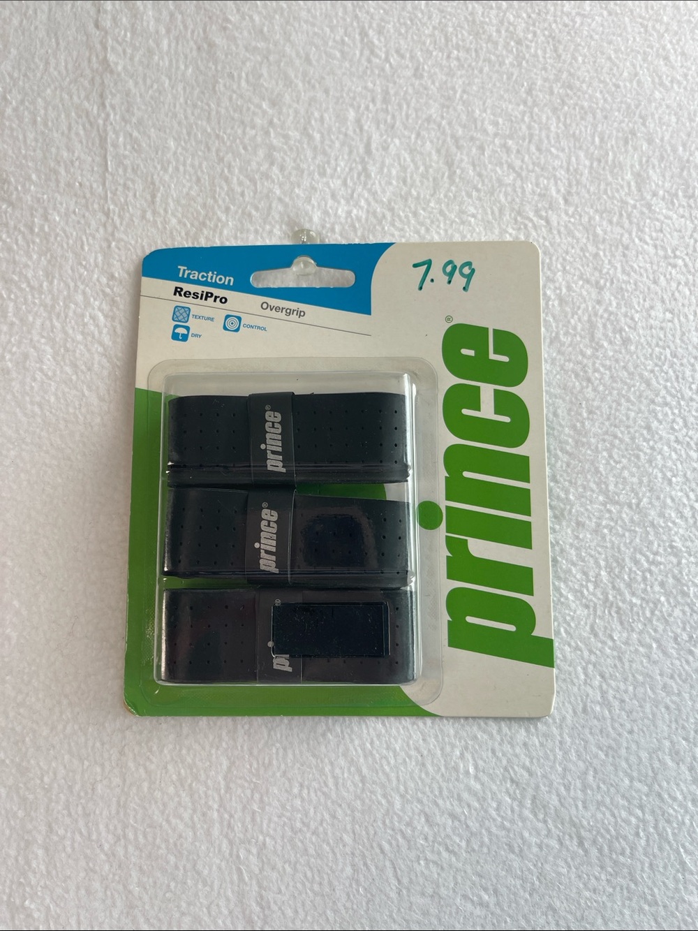 Prince Traction ResiPro Overgrip Tennis Racquet Black 3 Pack New In Package